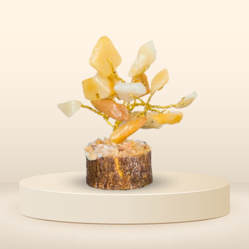 Yellow Jade 15 Beads Small Tree