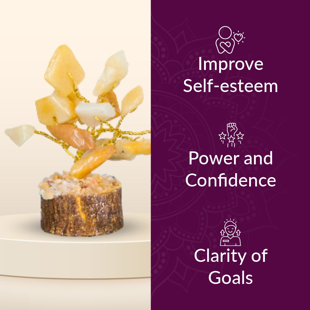 Yellow Jade 15 Beads Small Tree