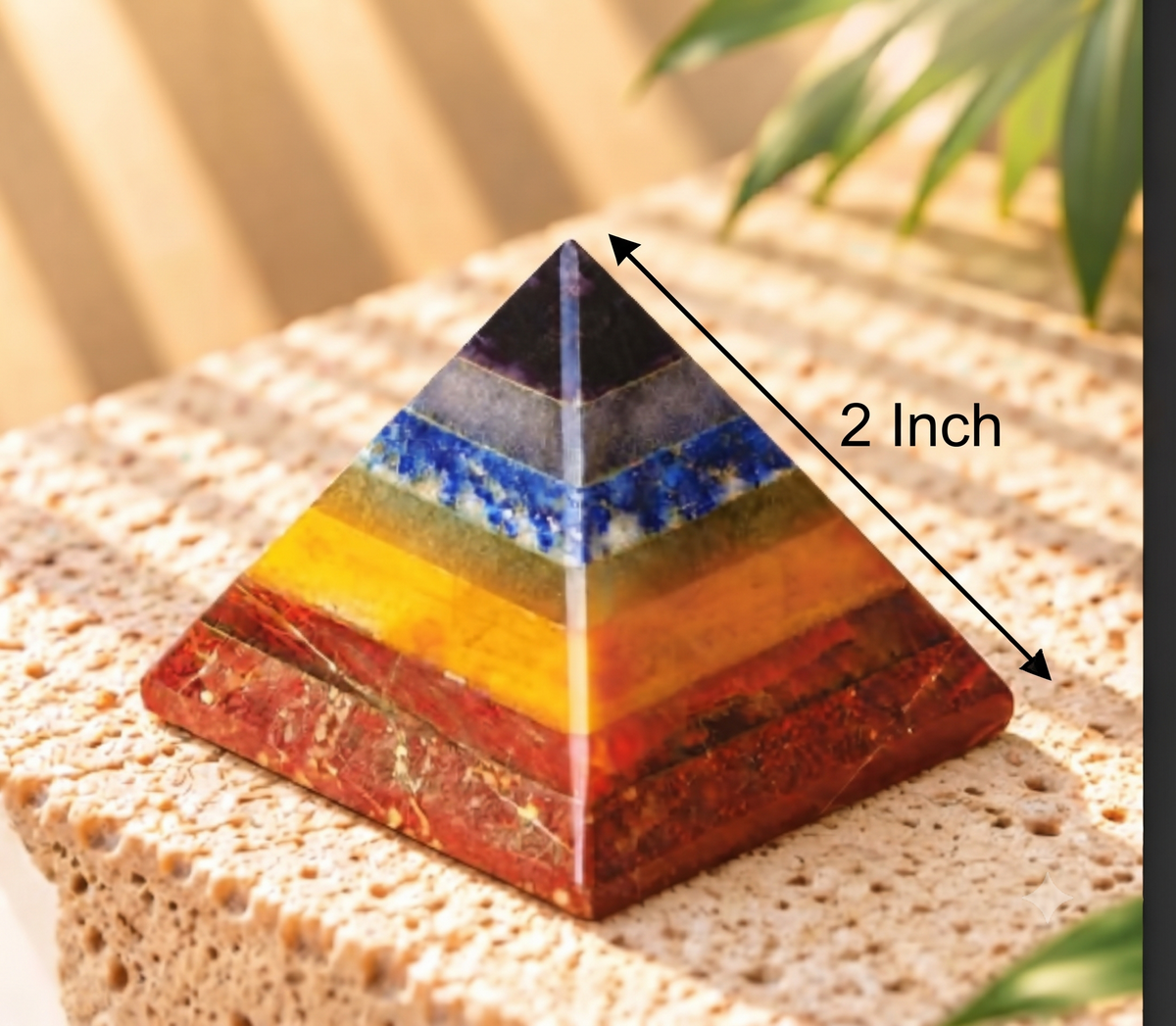 7 Chakra Pyramid Medium - 2 Inch