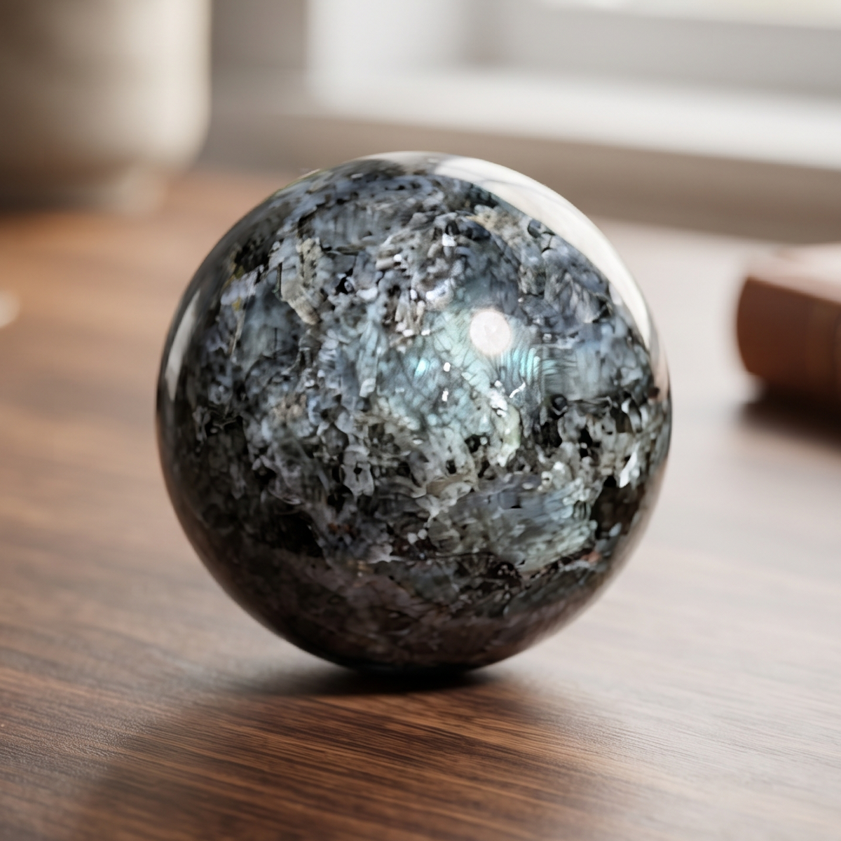 Larvikite Ball Black Small