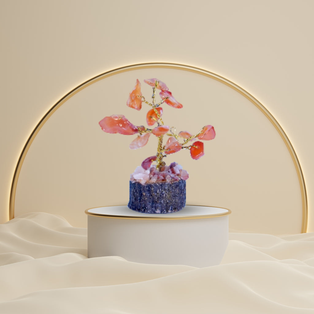 Orange Jasper 15 Beads Small Tree