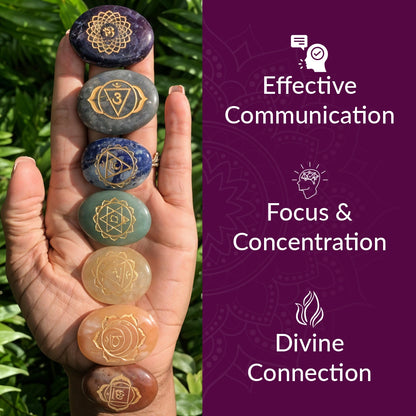 7 Chakra Stones with Carving