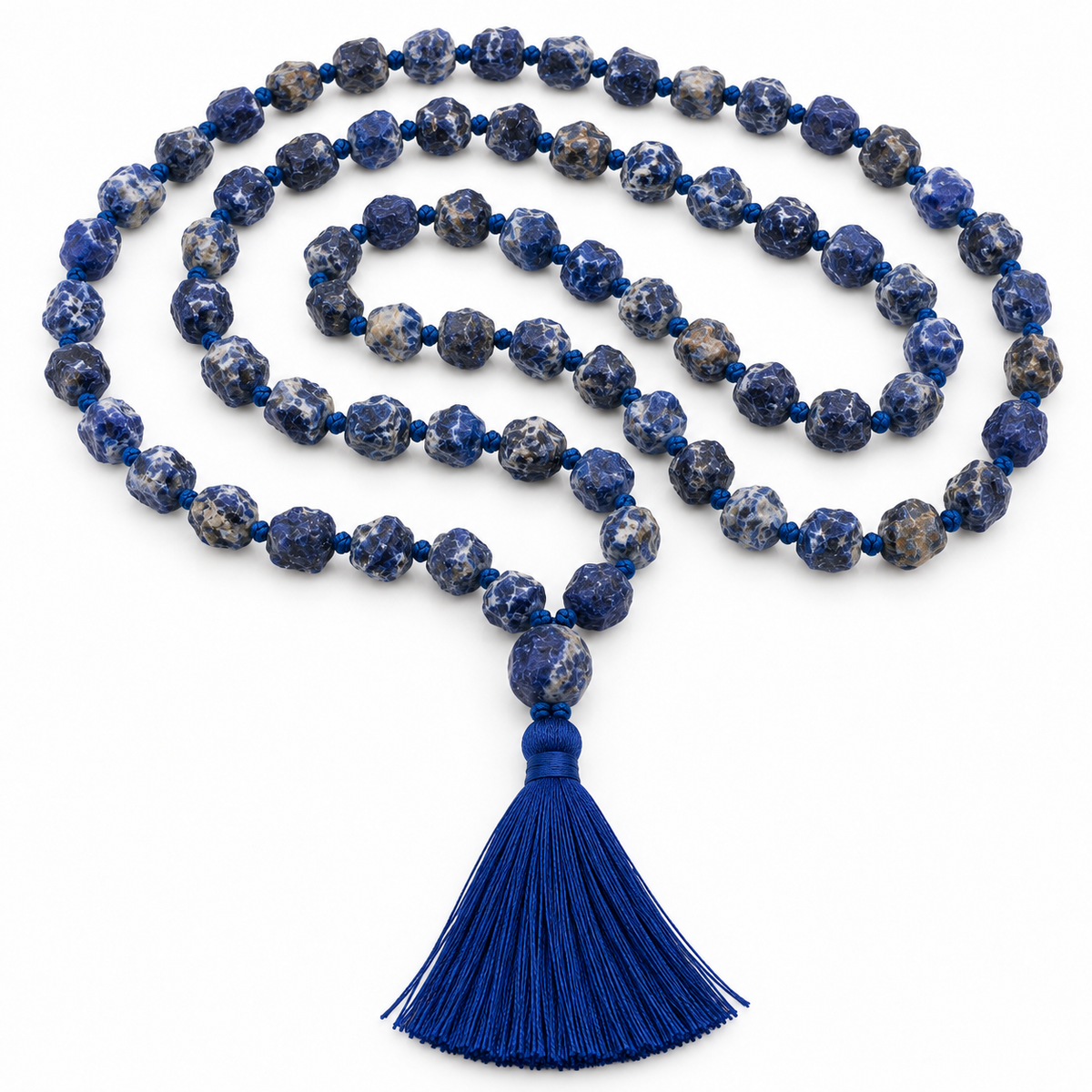 Blue Sodalite Uncut Mala