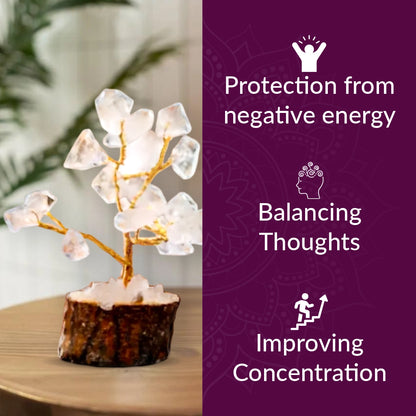 Clear Quartz 15 Beads Small Tree