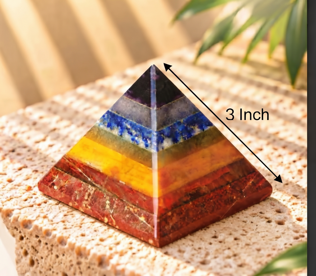7 Chakra Pyramid Big - 3 Inch