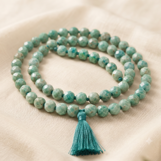 Amazonite Uncut Mala
