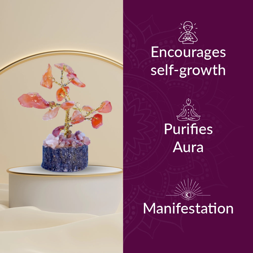 Orange Jasper 15 Beads Small Tree