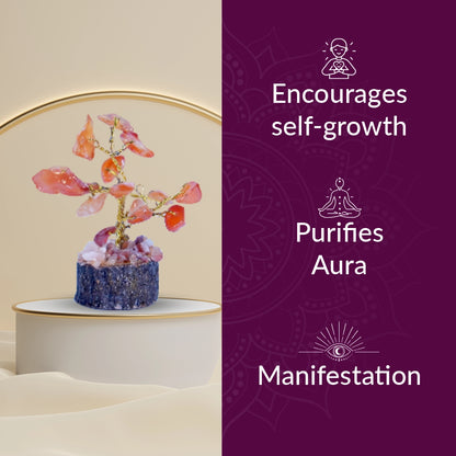 Orange Jasper 15 Beads Small Tree