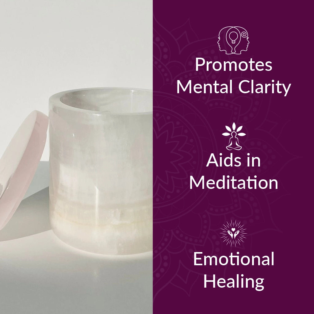 Selenite Wish Box - Cylindrical