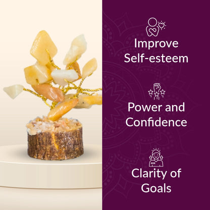 Yellow Jade 15 Beads Small Tree